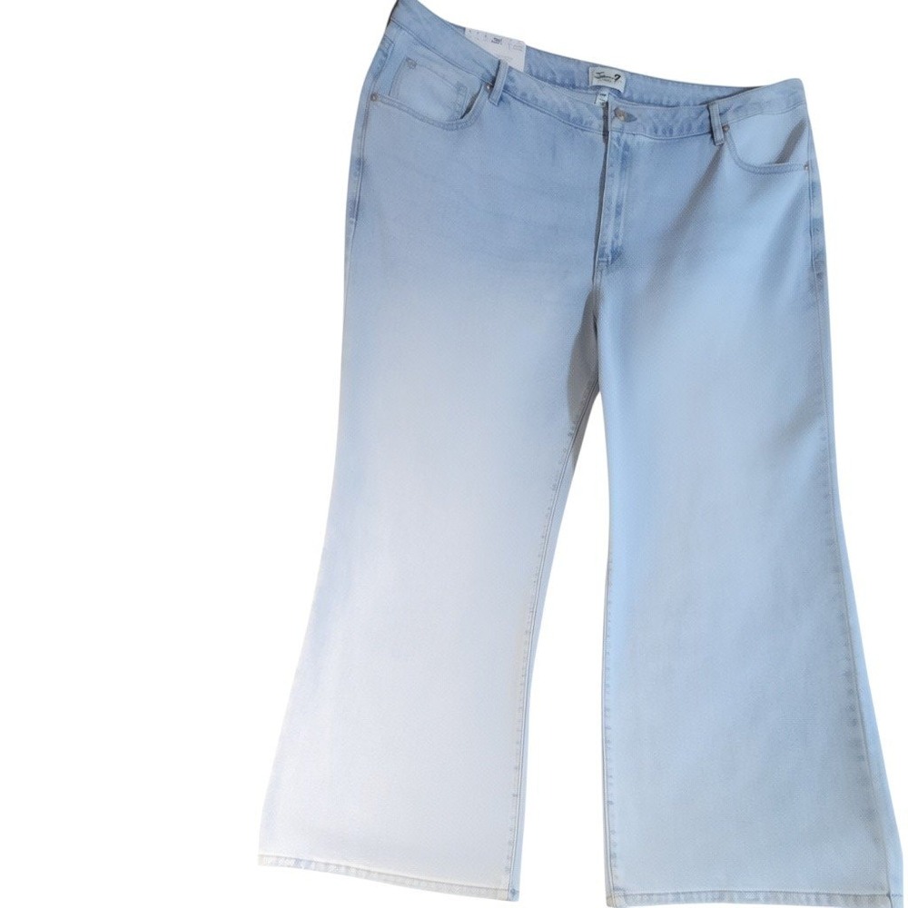 Seven7 Loose Straight Jeans High Rise Key West Light Wash SX10341DE 24W NWT
